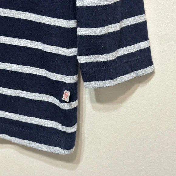 T by Talbots Women's Striped Popover Top Women's MP‎ Funnel Neck Beach Relaxed - Picture 3 of 10